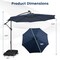 10 Feet Cantilever Umbrella with 32 LED Lights and Solar Panel Batteries